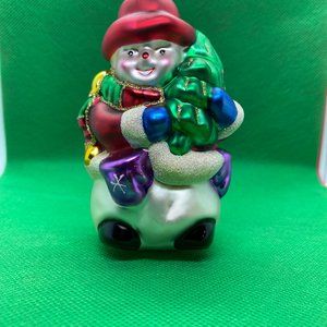 Vintage Blown Glass Snowman Ornament